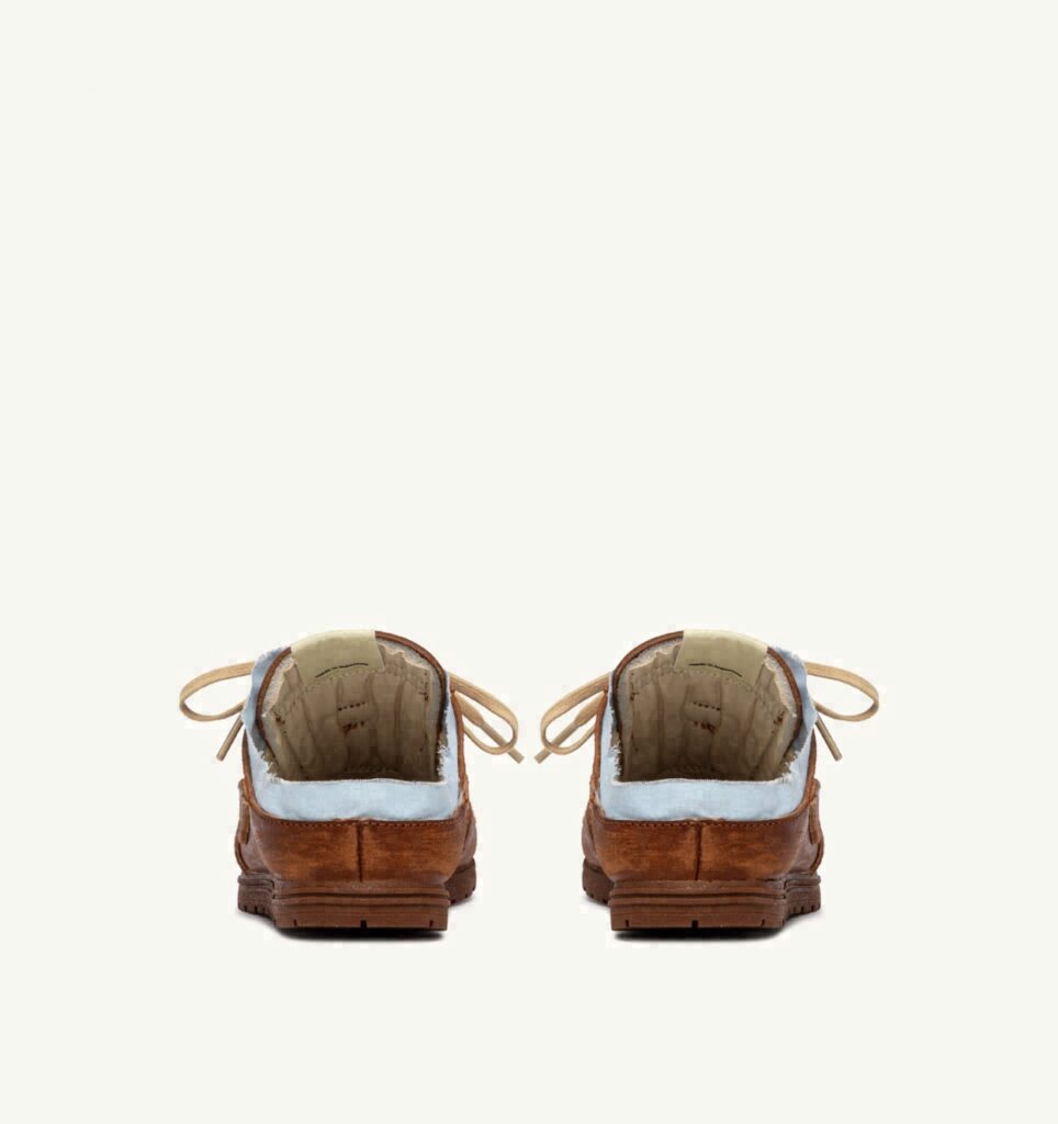 WINDSPIN MULE EN CUIR ET SHIRT BUFF ET AZUR