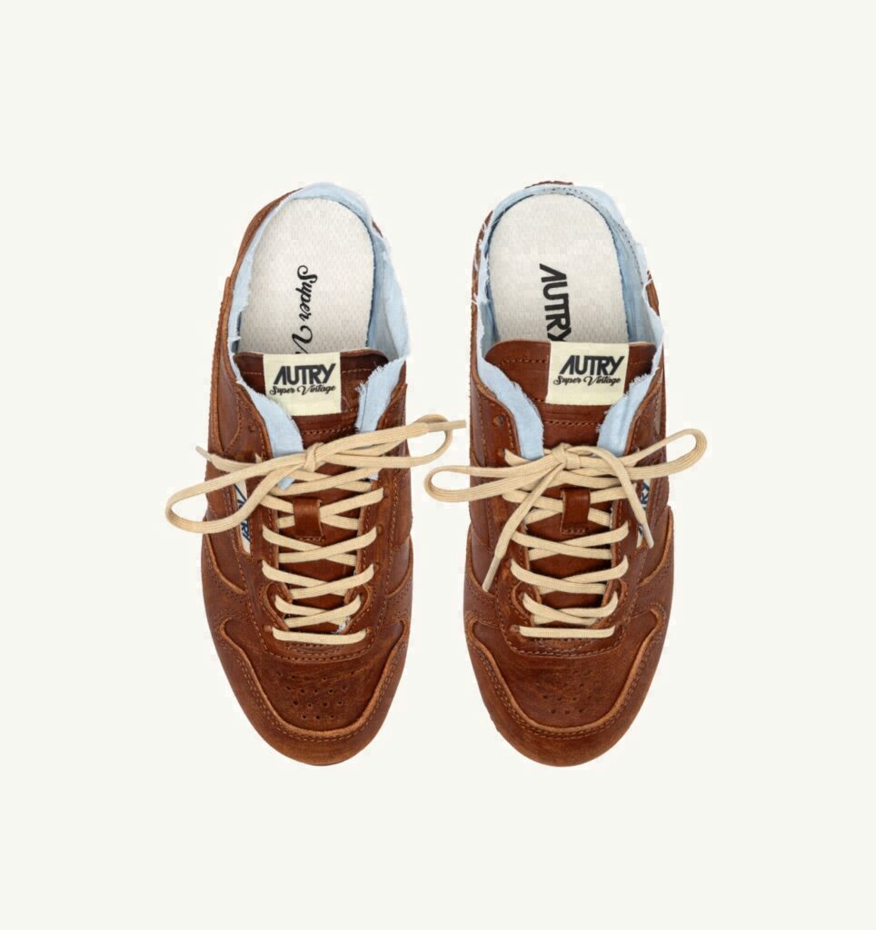 WINDSPIN MULE EN CUIR ET SHIRT BUFF ET AZUR