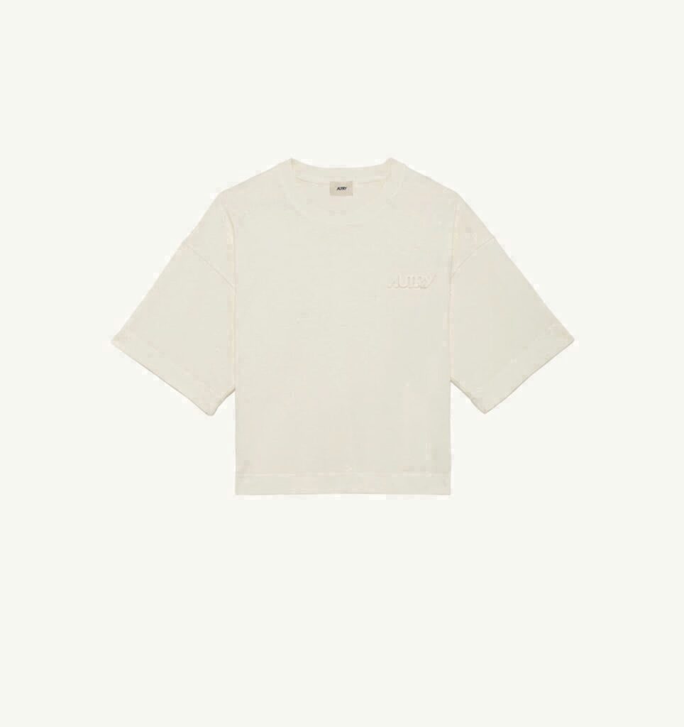 T-SHIRT BOXY AVEC LOGO EN NUANCE FEMME