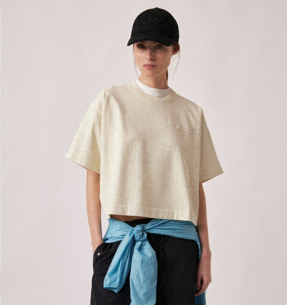 T-SHIRT BOXY AVEC LOGO EN NUANCE FEMME