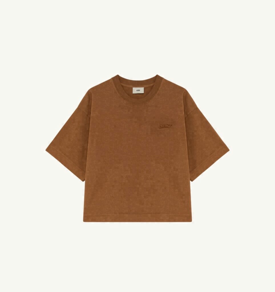 T-SHIRT BOXY AVEC LOGO EN NUANCE FEMME