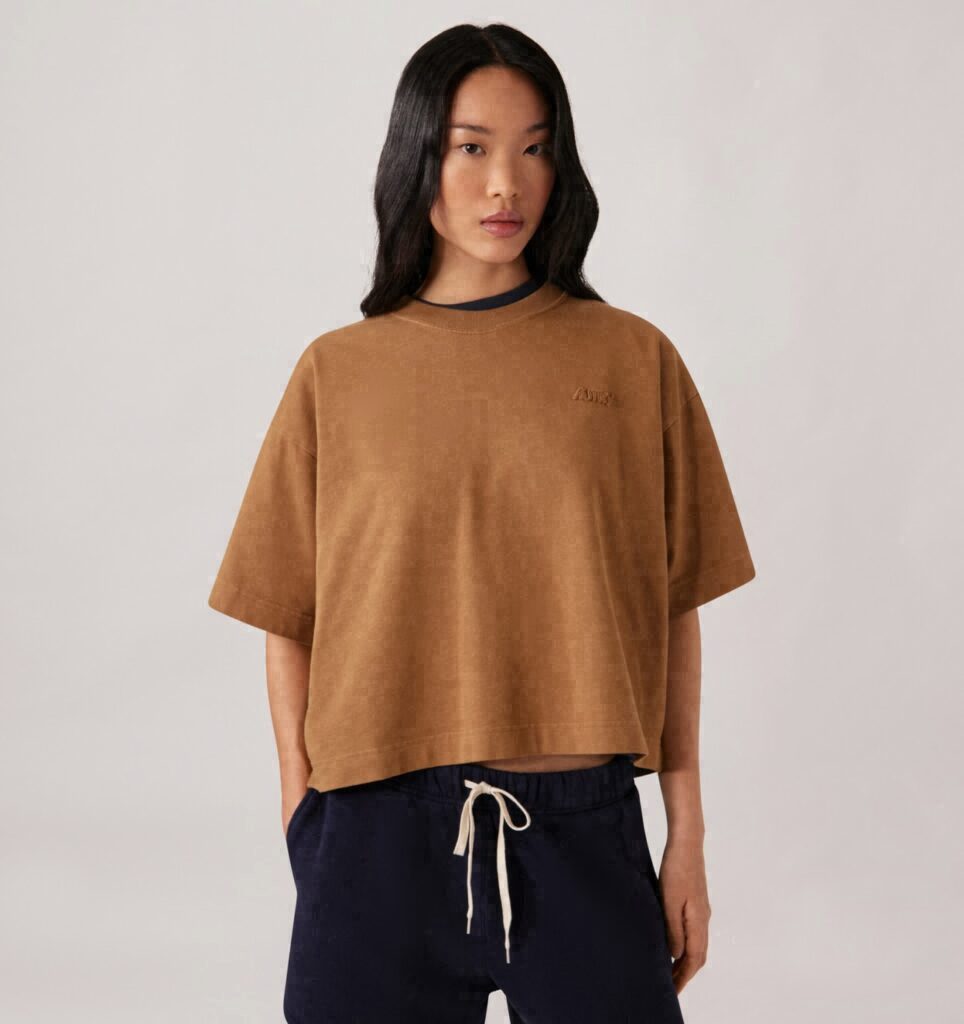 T-SHIRT BOXY AVEC LOGO EN NUANCE FEMME