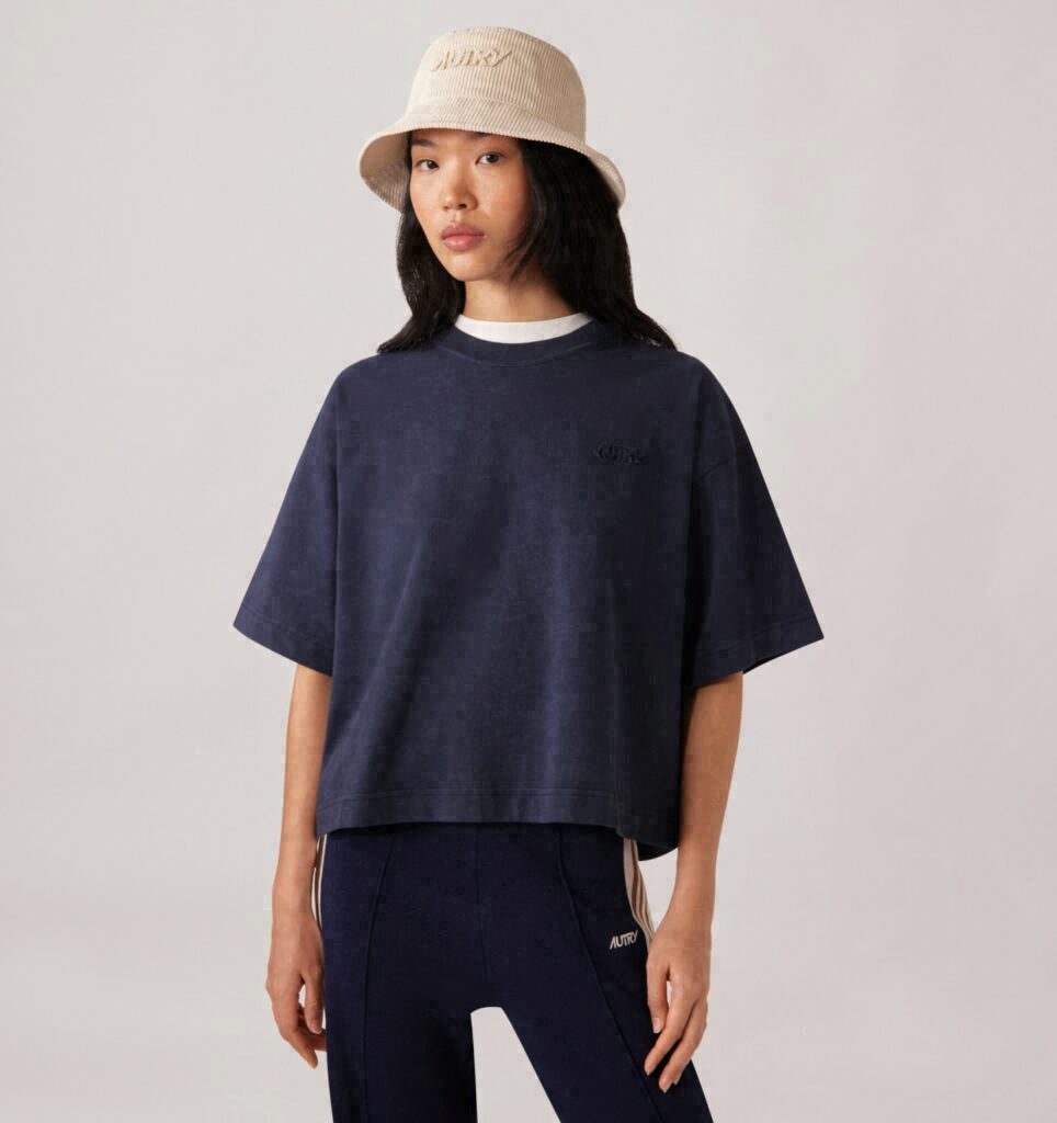 T-SHIRT BOXY AVEC LOGO EN NUANCE FEMME