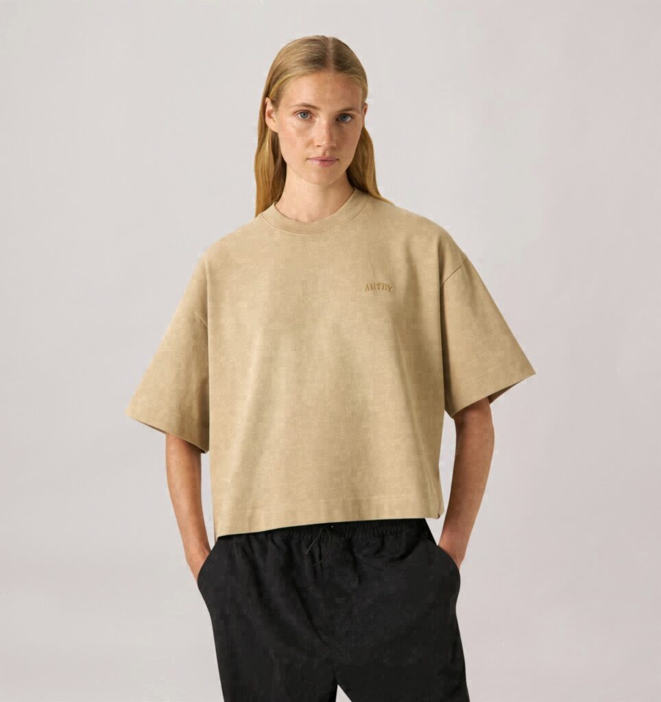 T-SHIRT BOXY AVEC LOGO TON SUR TON FEMME