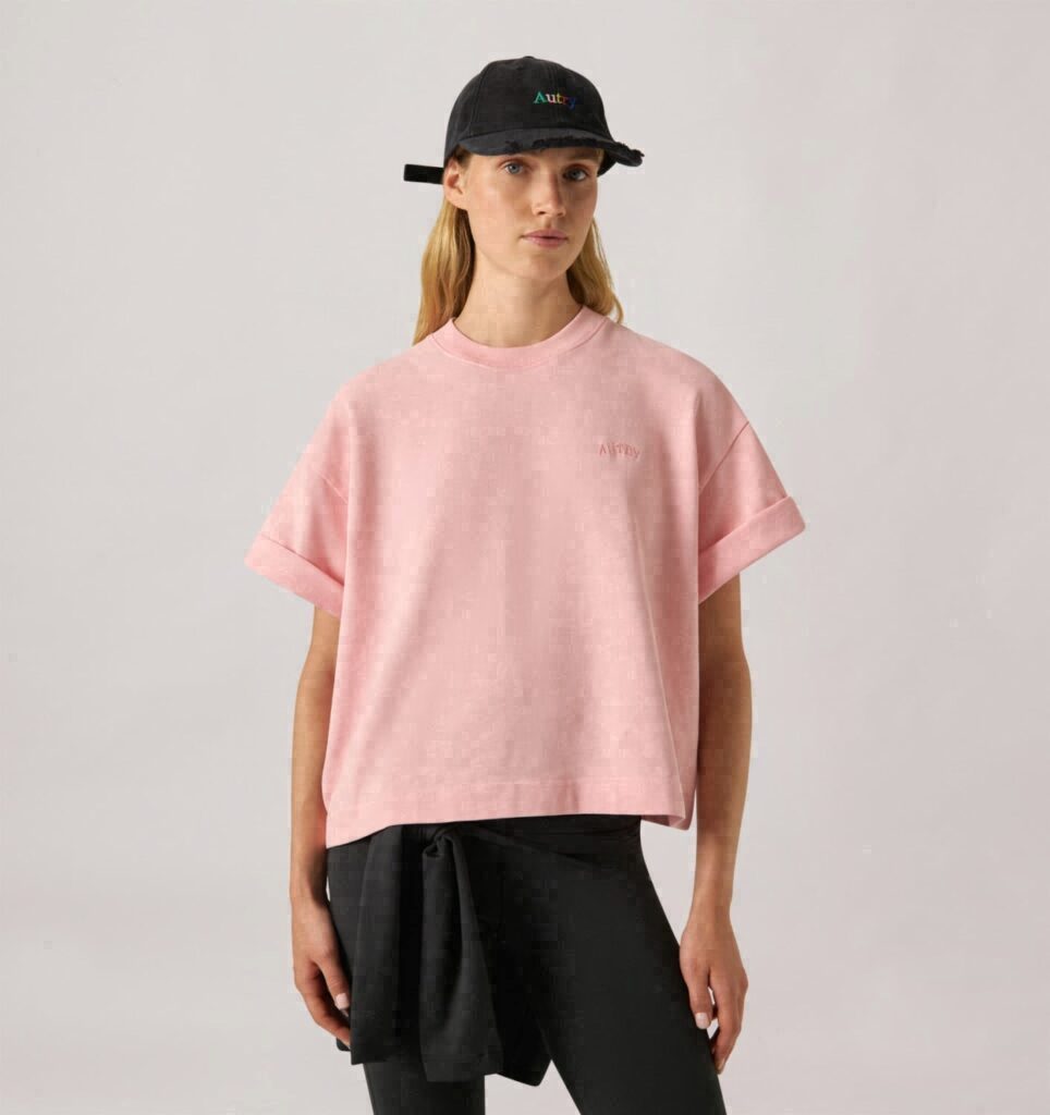 T-SHIRT BOXY AVEC LOGO TON SUR TON FEMME