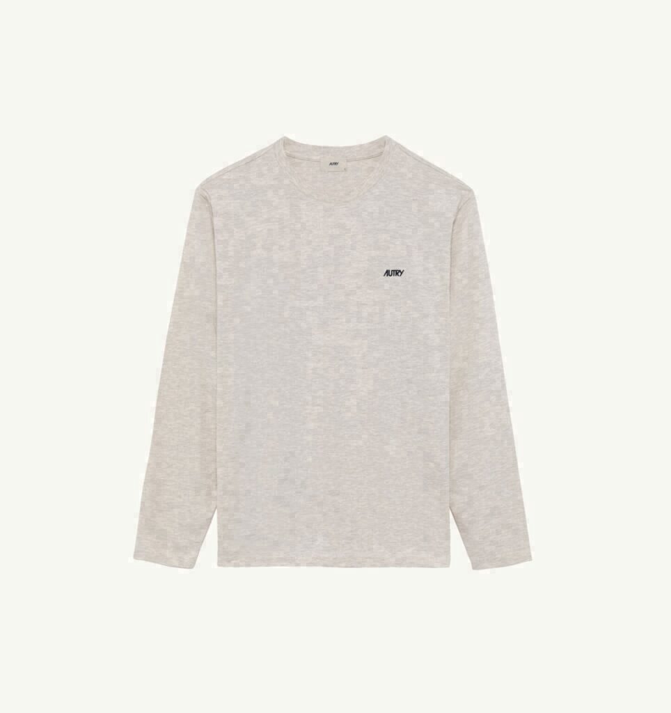 T-SHIRT EN COTON À MANCHES LONGUES AVEC LOGO BRODÉ UNISEX