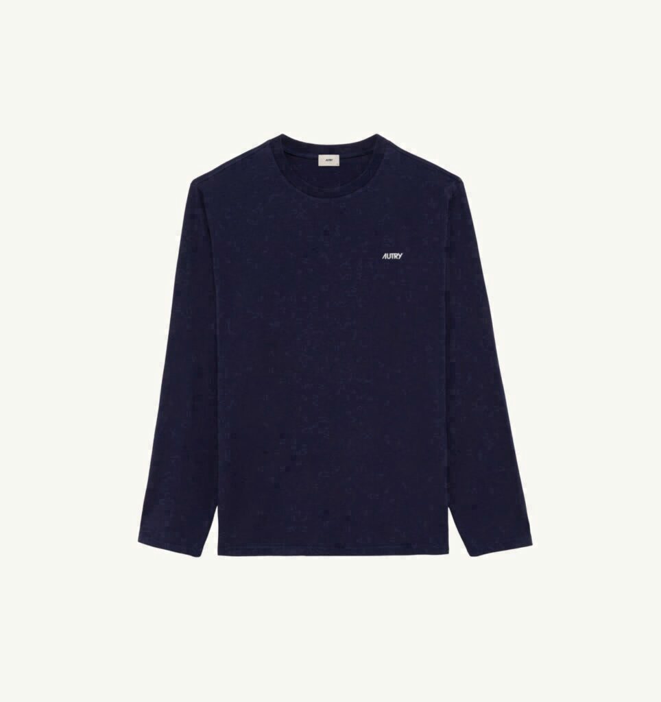 T-SHIRT EN COTON À MANCHES LONGUES AVEC LOGO BRODÉ UNISEX