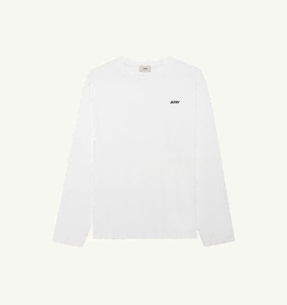 T-SHIRT EN COTON MANCHES LONGUES AVEC LOGO BRODÉ UNISEX