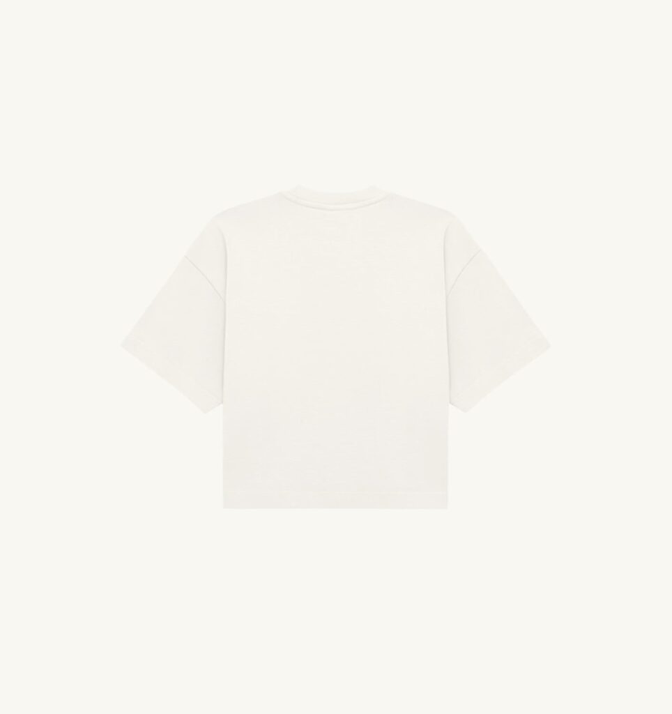 T-SHIRT EN COTON BOXY AVEC LOGO EN NUANCE FEMME