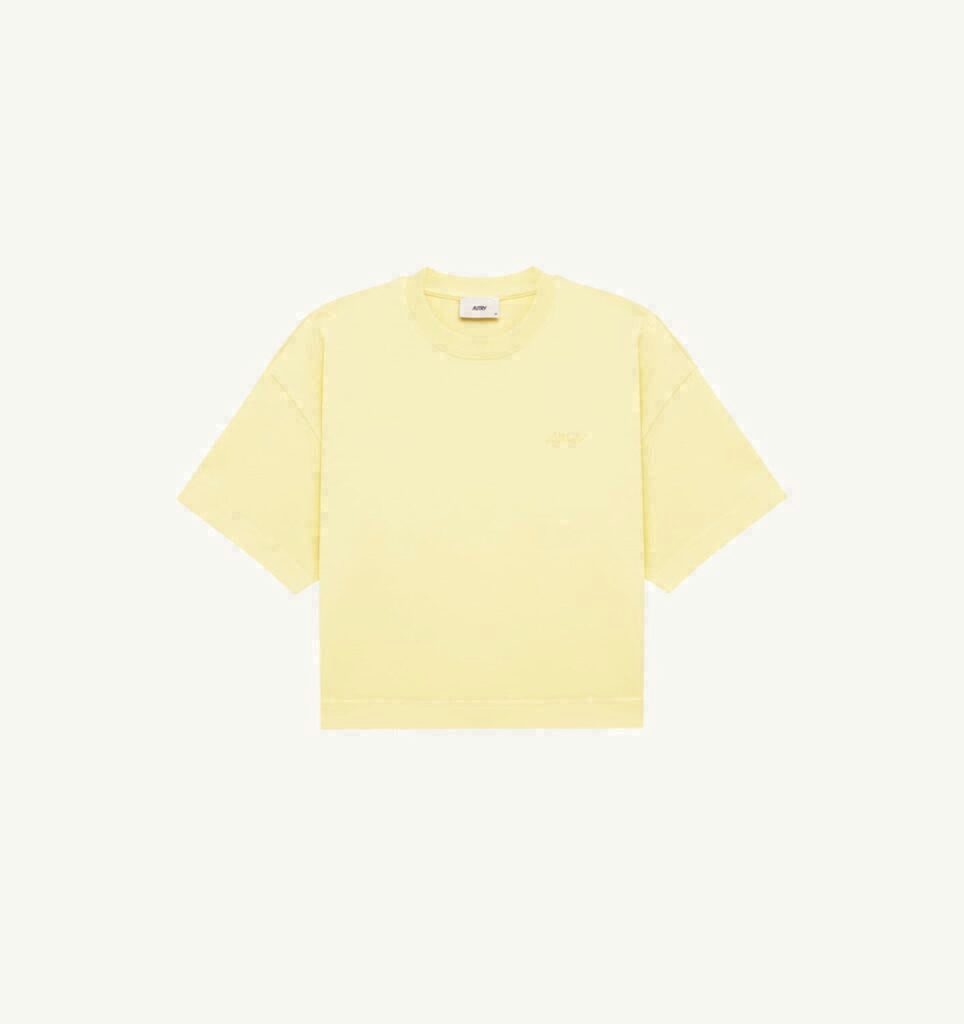 T-SHIRT EN COTON BOXY AVEC LOGO EN NUANCE FEMME