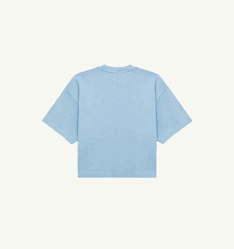 T-SHIRT EN COTON BOXY AVEC LOGO EN NUANCE FEMME