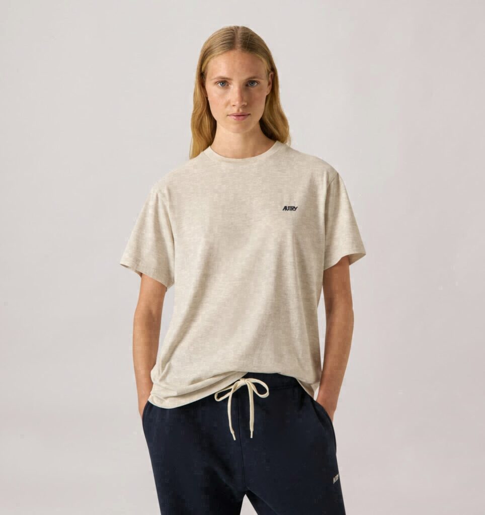T-SHIRT EN COTON AVEC LOGO BRODÉ POUR FEMME