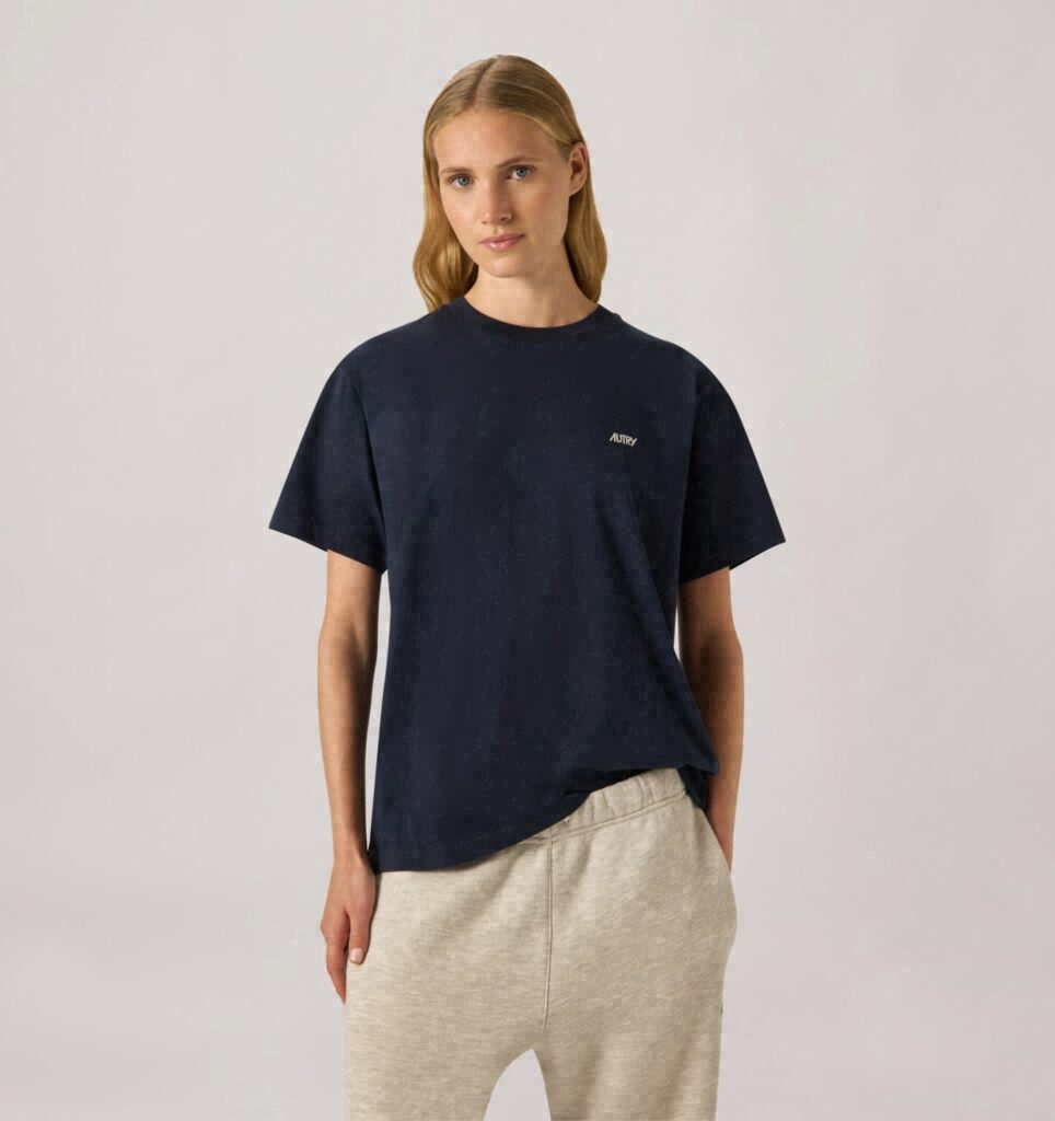 T-SHIRT EN COTON AVEC LOGO BRODÉ POUR FEMME