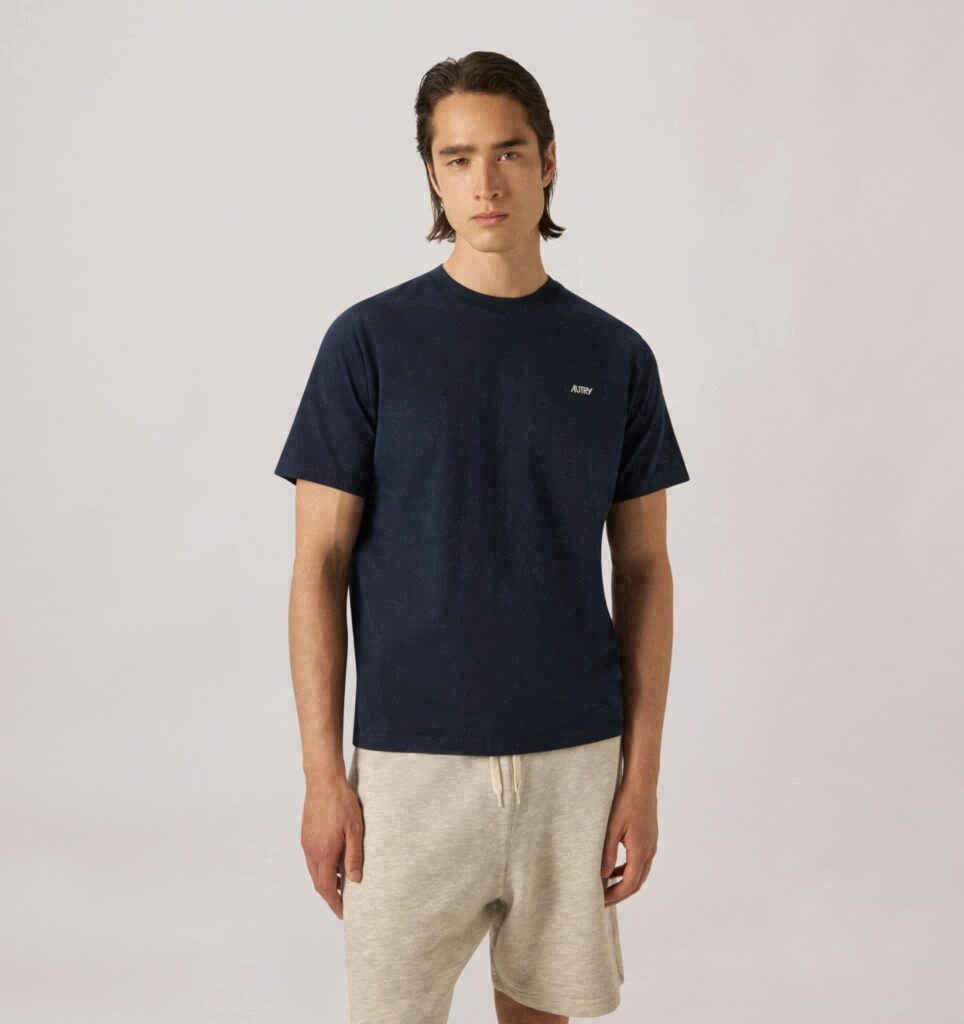 T-SHIRT EN COTON AVEC LOGO BRODÉ POUR HOMME